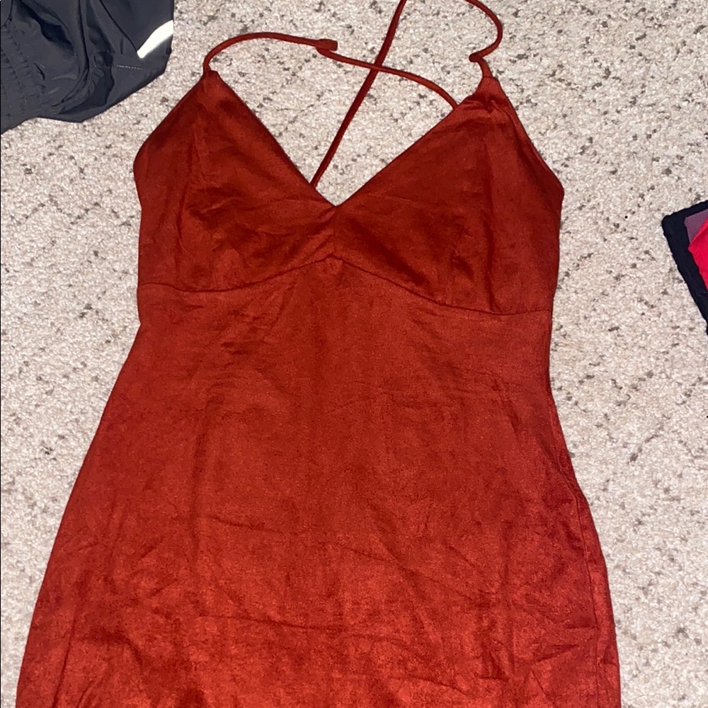 Elegant Rust Red Women's Dress